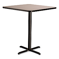 Cafe Table, 36w x 36d x 30h, Square Top/X-Base, Gray Nebula Top, Black Base (CT33636XD1GY)