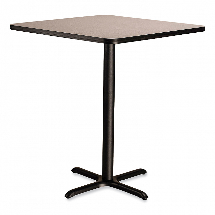 Cafe Table, 36w x 36d x 30h, Square Top/X-Base, Gray Nebula Top, Black Base (CT33636XD1GY)