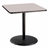 Cafe Table, 36w x 36d x 36h, Square Top/Round Base, Gray Nebula Top, Black Base (CT33636RC1GY)