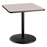 Cafe Table, 36w x 36d x 36h, Square Top/Round Base, Gray Nebula Top, Black Base (CT33636RC1GY)