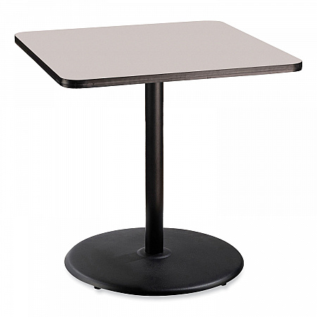 Cafe Table, 36w x 36d x 36h, Square Top/Round Base, Gray Nebula Top, Black Base (CT33636RC1GY)