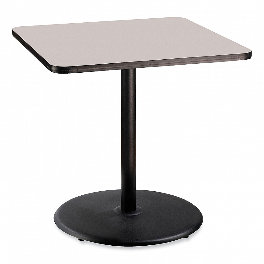 Cafe Table, 36w x 36d x 36h, Square Top/Round Base, Gray Nebula Top, Black Base (CT33636RC1GY)