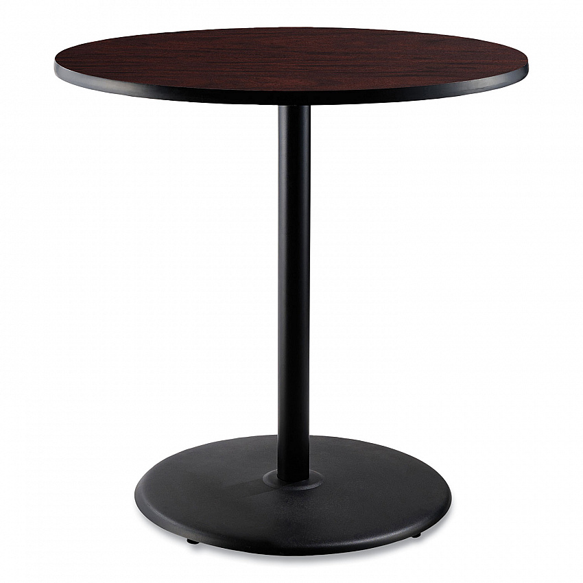 Cafe Table, 36" Diameter x 42h, Round Top/Base, Mahogany Top, Black Base (CT13636RB1MY)