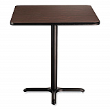 Cafe Table, 36w x 36d x 36h, Square Top/X-Base, Mahogany Top, Black Base (CT33636XC1MY)