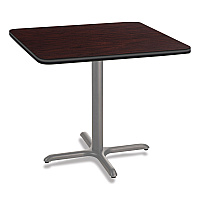 Cafe Table, 36w x 36d x 30h, Square Top/X-Base, Mahogany Top, Gray Base (CG33636XD1MY)