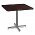 Cafe Table, 36w x 36d x 30h, Square Top/X-Base, Mahogany Top, Gray Base (CG33636XD1MY)