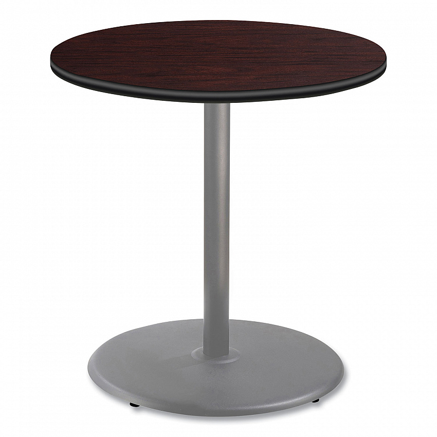 Cafe Table, 36" Diameter x 36h, Round Top/Base, Mahogany Top, Gray Base (CG13636RC1MY)