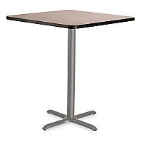 Cafe Table, 36w x 36d x 42h, Square Top/X-Base, Gray Nebula Top, Gray Base (CG33636XB1GY)