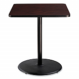Cafe Table, 36w x 36d x 42h, Square Top/Round Base, Mahogany Top, Black Base (CT33636RB1MY)