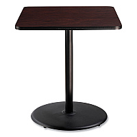 Cafe Table, 36w x 36d x 42h, Square Top/Round Base, Mahogany Top, Black Base (CT33636RB1MY)