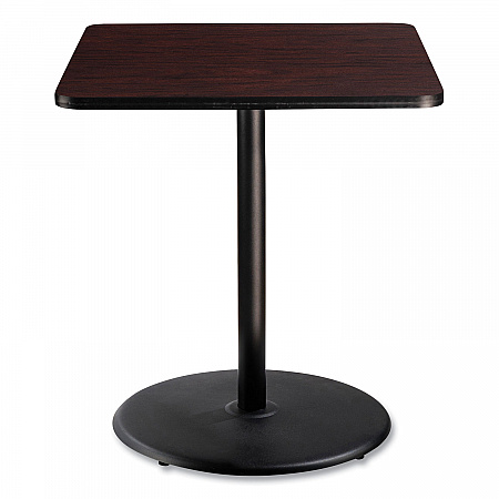 Cafe Table, 36w x 36d x 42h, Square Top/Round Base, Mahogany Top, Black Base (CT33636RB1MY)