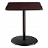Cafe Table, 36w x 36d x 42h, Square Top/Round Base, Mahogany Top, Black Base (CT33636RB1MY)