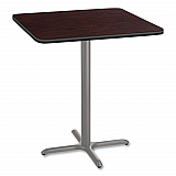 Cafe Table, 36w x 36d x 42h, Square Top/X-Base, Mahogany Top, Gray Base (CG33636XB1MY)