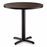 Cafe Table, 36" Diameter x 30h, Round Top/X-Base, Mahogany Top, Black Base (CT13636XD1MY)