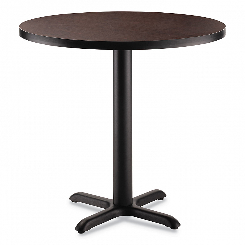 Cafe Table, 36" Diameter x 30h, Round Top/X-Base, Mahogany Top, Black Base (CT13636XD1MY)
