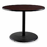 Cafe Table, 36" Diameter x 30h, Round Top/Base, Mahogany Top, Black Base (CT13636RD1MY)