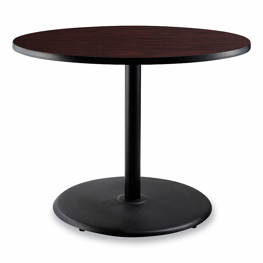 Cafe Table, 36" Diameter x 30h, Round Top/Base, Mahogany Top, Black Base (CT13636RD1MY)