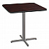 Cafe Table, 36w x 36d x 36h, Square Top/X-Base, Mahogany Top, Gray Base (CG33636XC1MY)