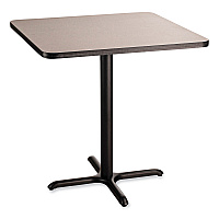Cafe Table, 36w x 36d x 36h, Square Top/X-Base, Gray Nebula Top, Black Base (CT33636XC1GY)