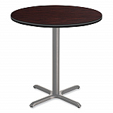 Cafe Table, 36" Diameter x 42h, Round Top/X-Base, Mahogany Top, Gray Base (CG13636XB1MY)