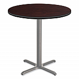 Cafe Table, 36" Diameter x 36h, Round Top/X-Base, Mahogany Top, Gray Base (CG13636XC1MY)