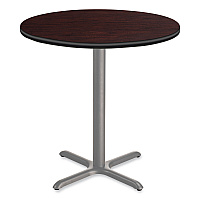 Cafe Table, 36" Diameter x 36h, Round Top/X-Base, Mahogany Top, Gray Base (CG13636XC1MY)