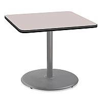 Cafe Table, 36w x 36d x 30h, Square Top/Round Base, Gray Nebula Top, Gray Base (CG33636RD1GY)