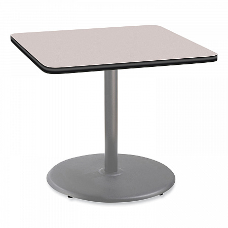 Cafe Table, 36w x 36d x 30h, Square Top/Round Base, Gray Nebula Top, Gray Base (CG33636RD1GY)