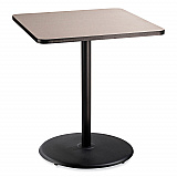 Cafe Table, 36w x 36d x 42h, Square Top/Round Base, Gray Nebula Top, Black Base (CT33636RB1GY)