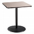 Cafe Table, 36w x 36d x 42h, Square Top/Round Base, Gray Nebula Top, Black Base (CT33636RB1GY)