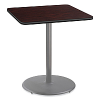 Cafe Table, 36w x 36d x 42h, Square Top/Round Base, Mahogany Top, Gray Base (CG33636RB1MY)