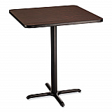 Cafe Table, 36w x 36d x 30h, Square Top/X-Base, Mahogany Top, Black Base (CT33636XD1MY)