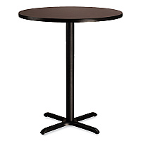 Cafe Table, 36" Diameter x 42h, Round Top/X-Base, Mahogany Top, Black Base (CT13636XB1MY)