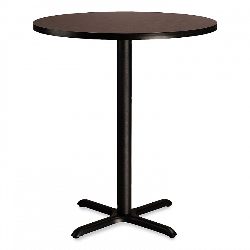 Cafe Table, 36" Diameter x 42h, Round Top/X-Base, Mahogany Top, Black Base (CT13636XB1MY)