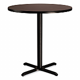 Cafe Table, 36" Diameter x 36h, Round Top/X-Base, Mahogany Top, Black Base (CT13636XC1MY)