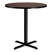 Cafe Table, 36" Diameter x 36h, Round Top/X-Base, Mahogany Top, Black Base (CT13636XC1MY)