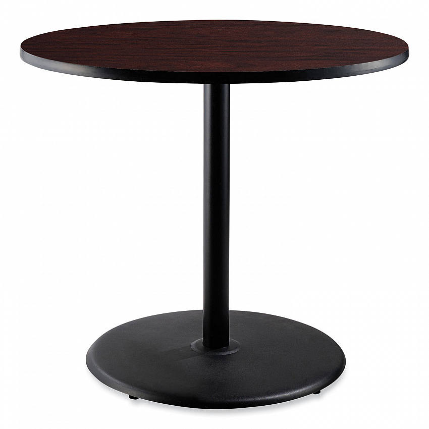 Cafe Table, 36" Diameter x 36h, Round Top/Base, Mahogany Top, Black Base (CT13636RC1MY)