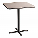 Cafe Table, 36w x 36d x 42h, Square Top/X-Base, Gray Nebula Top, Black Base (CT33636XB1GY)