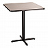 Cafe Table, 36w x 36d x 42h, Square Top/X-Base, Gray Nebula Top, Black Base (CT33636XB1GY)