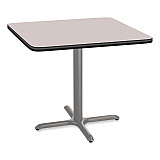 Cafe Table, 36w x 36d x 30h, Square Top/X-Base, Gray Nebula Top, Gray Base (CG33636XD1GY)
