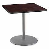 Cafe Table, 36w x 36d x 36h, Square Top/Round Base, Mahogany Top, Gray Base (CG33636RC1MY)