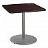 Cafe Table, 36w x 36d x 36h, Square Top/Round Base, Mahogany Top, Gray Base (CG33636RC1MY)