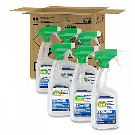 Disinfecting Cleaner with Bleach, 32 oz, Plastic Spray Bottle, Fresh Scent, 6/Carton (75350)