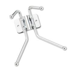 Safco Metal Wall Rack, Two Ball-Tipped Double-Hooks, 6.5w x 3d x 7h, Chrome Metal (4160)
