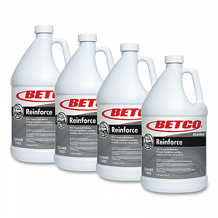 Reinforce Floor Cleaner and Protectant, Lemon Scent, 1 gal Bottle, 4/Carton (16830400)