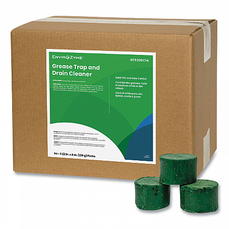 FOG Puck Large Grease Trap and Drain Cleaner, 8 oz, 64/Carton (Z320C1400)
