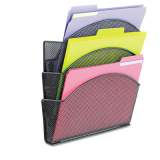 Safco Onyx Magnetic Mesh Panel Accessories, 3 File Pocket, 13 x 4 1/3 x 13 1/2. Black (4175BL)