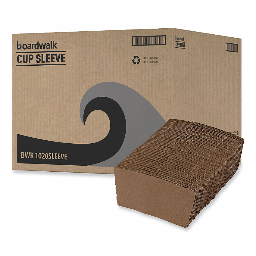 Cup Sleeves, Fits 10 oz to 20 oz Hot Cups, Kraft, 1,200/Carton (1020SLEEVE)