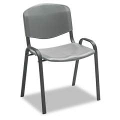 Safco Stacking Chair, Supports Up to 250 lb, Charcoal Seat/Back, Black Base, 4/Carton (4185CH)