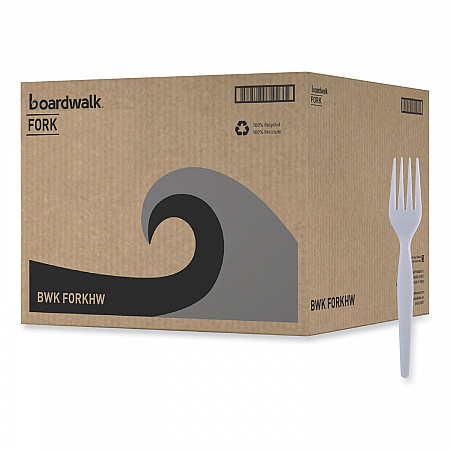 Heavyweight Polystyrene Cutlery, Fork, Plastic, White, 1,000/Carton (FORKHW)
